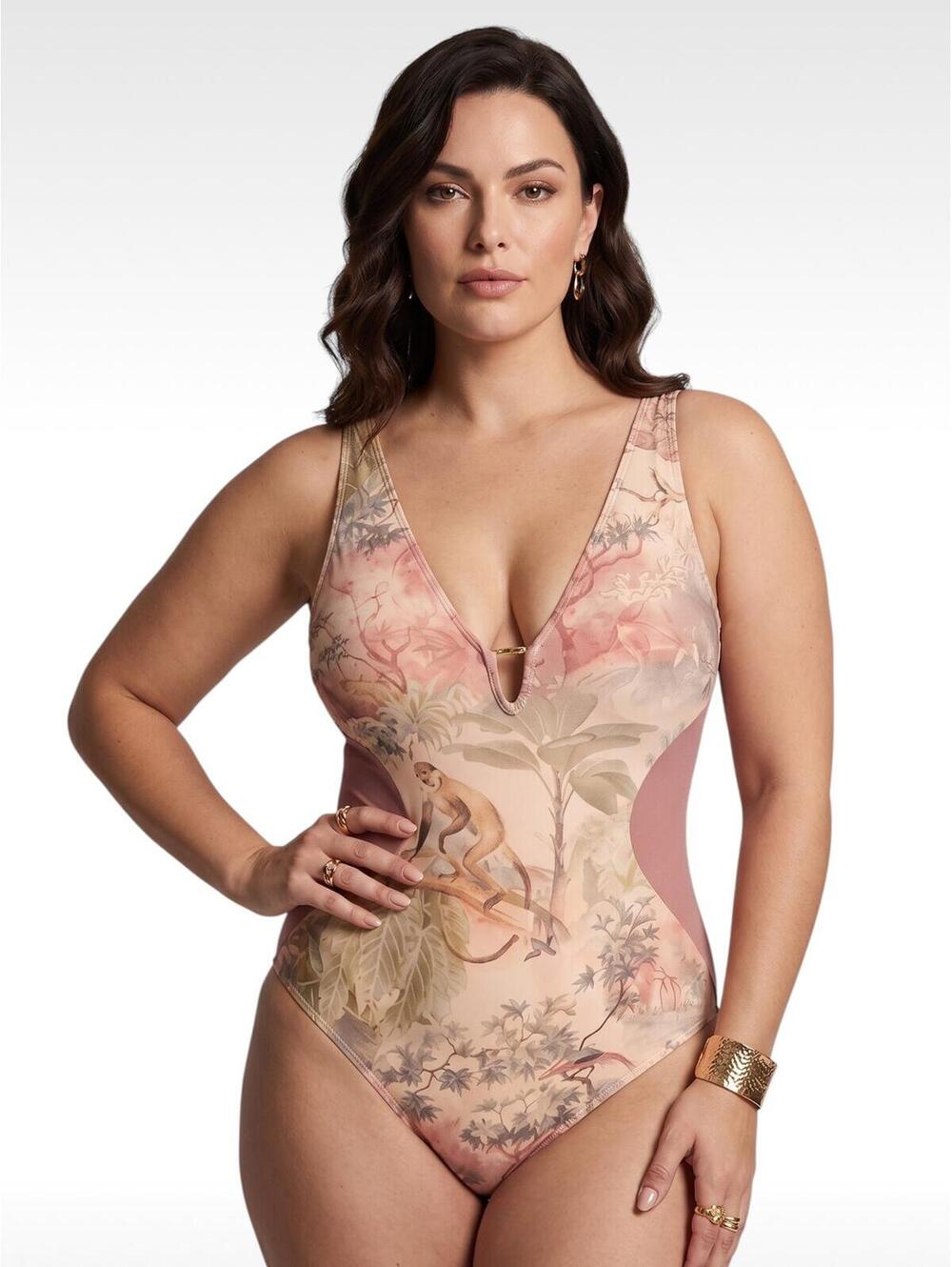 NWT TA3 Plungey Triangle Contour Cheeky Monkey Rose XL Short